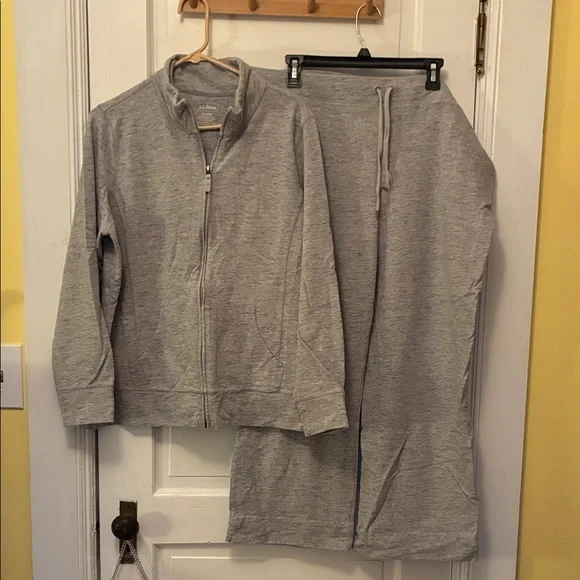 L.L. Bean Heather Gray Jogger Set - Picture 1 of 3